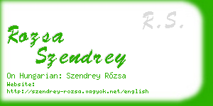 rozsa szendrey business card